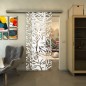 Glasschiebetür SLIM-LINE - Fineprint Modell 094 Weiss auf Klarglas