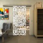 Glasschiebetür SLIM-LINE - Fineprint Modell 100 Weiss auf Klarglas Glasschiebetür SLIM-LINE - Fineprint Modell 100 Weiss auf Klarglas