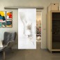 Glasschiebetür SLIM-LINE - Fineprint Modell 120 Weiss auf Klarglas