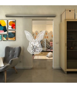 Glasschiebetür SLIM-LINE - Fineprint Model 121 Weiss auf Klarglas