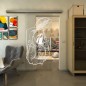 Glasschiebetür SLIM-LINE - Fineprint Modell 126 Weiss auf Klarglas