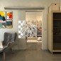 Glasschiebetür SLIM-LINE - Fineprint Modell 137 Weiss auf Klarglas Glasschiebetür SLIM-LINE - Fineprint Modell 137 Weiss auf Klarglas
