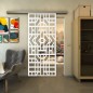 Glasschiebetür SLIM-LINE - Fineprint Modell 152 Weiss auf Klarglas Glasschiebetür SLIM-LINE - Fineprint Modell 152 Weiss auf Klarglas