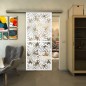 Glasschiebetür SLIM-LINE - Fineprint Modell 158 Weiss auf Klarglas