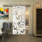 Glasschiebetür SLIM-LINE - Fineprint Modell 170 Weiss auf Klarglas Glasschiebetür SLIM-LINE - Fineprint Modell 170 Weiss auf Klarglas