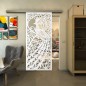 Glasschiebetür SLIM-LINE - Fineprint Modell 172 Weiss auf Klarglas Glasschiebetür SLIM-LINE - Fineprint Modell 172 Weiss auf Klarglas
