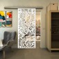 Glasschiebetür SLIM-LINE - Fineprint Modell 177 Weiss auf Klarglas Glasschiebetür SLIM-LINE - Fineprint Modell 177 Weiss auf Klarglas