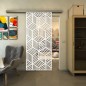 Glasschiebetür SLIM-LINE - Fineprint Modell 179 Weiss auf Klarglas