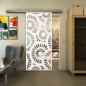 Glasschiebetür SLIM-LINE - Fineprint Modell 191 Weiss auf Klarglas Glasschiebetür SLIM-LINE - Fineprint Modell 191 Weiss auf Klarglas