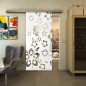 Glasschiebetür SLIM-LINE - Fineprint Modell 199 Weiss auf Klarglas Glasschiebetür SLIM-LINE - Fineprint Modell 199 Weiss auf Klarglas