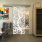 Glasschiebetür SLIM-LINE - Fineprint Modell 202 Weiss auf Klarglas Glasschiebetür SLIM-LINE - Fineprint Modell 202 Weiss auf Klarglas