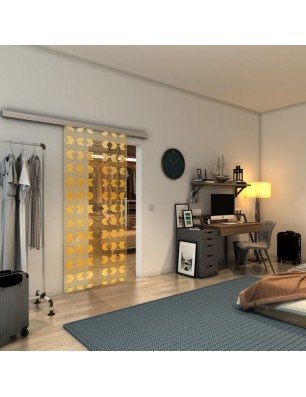 Glasschiebetür SLIM-LINE - Fineprint Model 053 Gold auf Klarglas