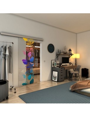 Glasschiebetür SLIM-LINE - Fineprint Model 086 Verlauf auf Klarglas