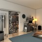 Glasschiebetür SLIM-LINE - Fineprint Modell 112 Schwarz auf Klarglas Glasschiebetür SLIM-LINE - Fineprint Modell 112 Schwarz auf Klarglas