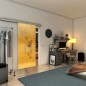 Glasschiebetür SLIM-LINE - Fineprint Modell 120 Gold auf Klarglas Glasschiebetür SLIM-LINE - Fineprint Modell 120 Gold auf Klarglas
