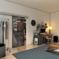Glasschiebetür SLIM-LINE - Fineprint Modell 133 Schwarz auf Klarglas Glasschiebetür SLIM-LINE - Fineprint Modell 133 Schwarz auf Klarglas