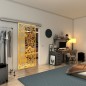 Glasschiebetür SLIM-LINE - Fineprint Modell 149 Gold auf Klarglas Glasschiebetür SLIM-LINE - Fineprint Modell 149 Gold auf Klarglas
