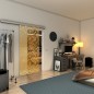 Glasschiebetür SLIM-LINE - Fineprint Modell 160 Gold auf Klarglas Glasschiebetür SLIM-LINE - Fineprint Modell 160 Gold auf Klarglas