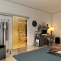 Glasschiebetür SLIM-LINE - Fineprint Modell 168 Gold auf Klarglas Glasschiebetür SLIM-LINE - Fineprint Modell 168 Gold auf Klarglas