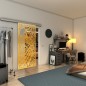 Glasschiebetür SLIM-LINE - Fineprint Modell 172 Gold auf Klarglas