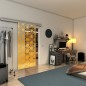 Glasschiebetür SLIM-LINE - Fineprint Modell 187 Gold auf Klarglas Glasschiebetür SLIM-LINE - Fineprint Modell 187 Gold auf Klarglas