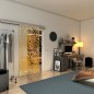 Glasschiebetür SLIM-LINE - Fineprint Modell 188 Gold auf Klarglas