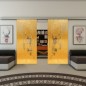 Glasschiebetür SLIM-LINE - Fineprint Modell 120 Gold auf Klarglas Glasschiebetür SLIM-LINE - Fineprint Modell 120 Gold auf Klarglas