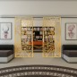 Glasschiebetür SLIM-LINE - Fineprint Modell 148 Gold auf Klarglas Glasschiebetür SLIM-LINE - Fineprint Modell 148 Gold auf Klarglas
