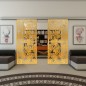 Glasschiebetür SLIM-LINE - Fineprint Modell 158 Gold auf Klarglas