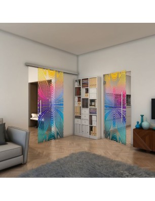 Glasschiebetür SLIM-LINE - Fineprint Model 037 Verlauf auf Klarglas