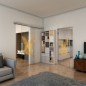 Glasschiebetür SLIM-LINE - Fineprint Modell 121 Gold auf Klarglas Glasschiebetür SLIM-LINE - Fineprint Modell 121 Gold auf Klarglas