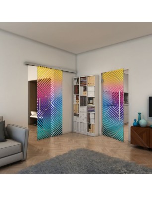 Glasschiebetür SLIM-LINE - Fineprint Model 140 Verlauf auf Klarglas