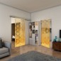 Glasschiebetür SLIM-LINE - Fineprint Modell 187 Gold auf Klarglas Glasschiebetür SLIM-LINE - Fineprint Modell 187 Gold auf Klarglas