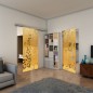 Glasschiebetür SLIM-LINE - Fineprint Modell 199 Gold auf Klarglas Glasschiebetür SLIM-LINE - Fineprint Modell 199 Gold auf Klarglas