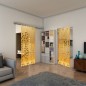 Glasschiebetür SLIM-LINE - Fineprint Modell 203 Gold auf Klarglas Glasschiebetür SLIM-LINE - Fineprint Modell 203 Gold auf Klarglas
