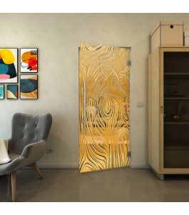 Pendeltür - Fineprint Model 074 Gold auf Klarglas