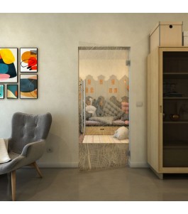 Pendeltür - Fineprint Model 079 Gold auf Klarglas