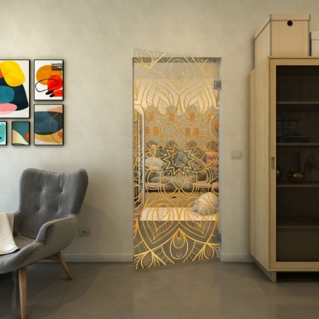 Pendeltür - Fineprint Model 087 Gold auf Klarglas