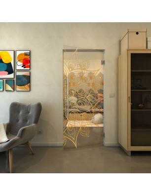 Pendeltür - Fineprint Model 088 Gold auf Klarglas