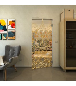 Pendeltür - Fineprint Model 089 Gold auf Klarglas