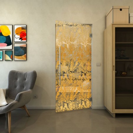 Pendeltür - Fineprint Model 091 Gold auf Klarglas