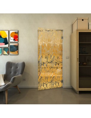 Pendeltür - Fineprint Model 091 Gold auf Klarglas