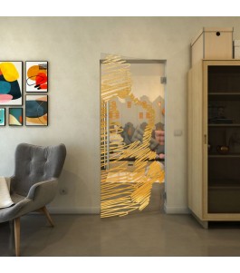 Pendeltür - Fineprint Model 106 Gold auf Klarglas