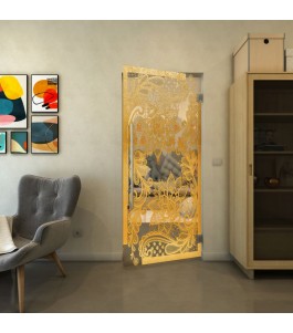 Pendeltür - Fineprint Model 108 Gold auf Klarglas