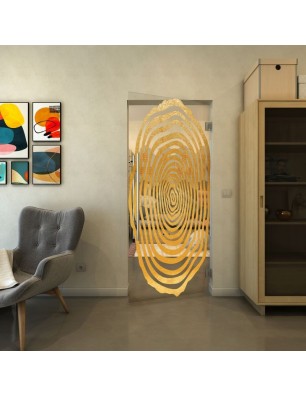 Pendeltür - Fineprint Model 109 Gold auf Klarglas