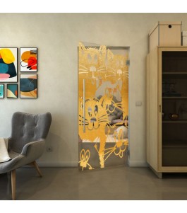 Pendeltür - Fineprint Model 115 Gold auf Klarglas