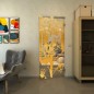 Pendeltür - Fineprint Modell 115 Gold auf Klarglas Pendeltür - Fineprint Modell 115 Gold auf Klarglas