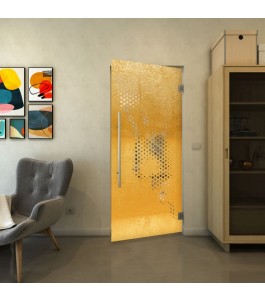 Pendeltür - Fineprint Model 120 Gold auf Klarglas
