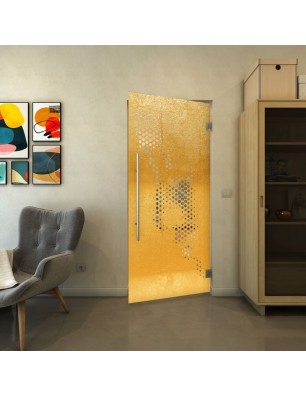 Pendeltür - Fineprint Model 120 Gold auf Klarglas