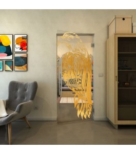 Pendeltür - Fineprint Model 122 Gold auf Klarglas